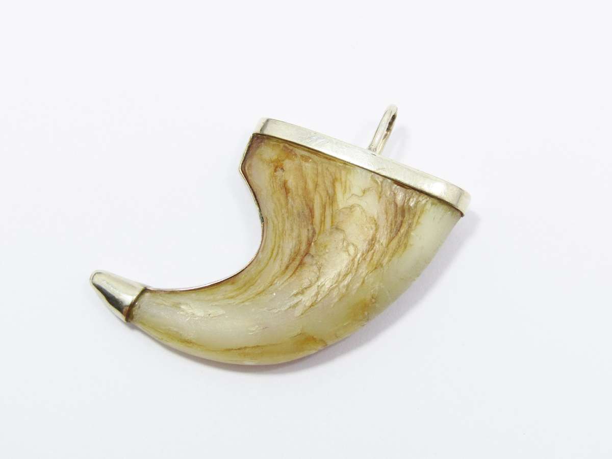 Antique Gilt Silver Large Lion's Claw Pendant