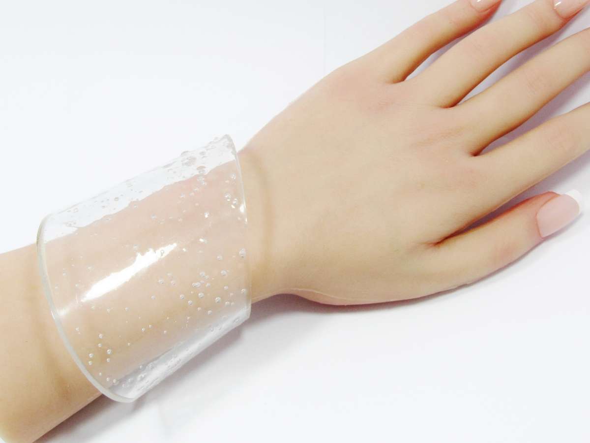 Quirky Acrylic with Bubbles Cuff Bangle