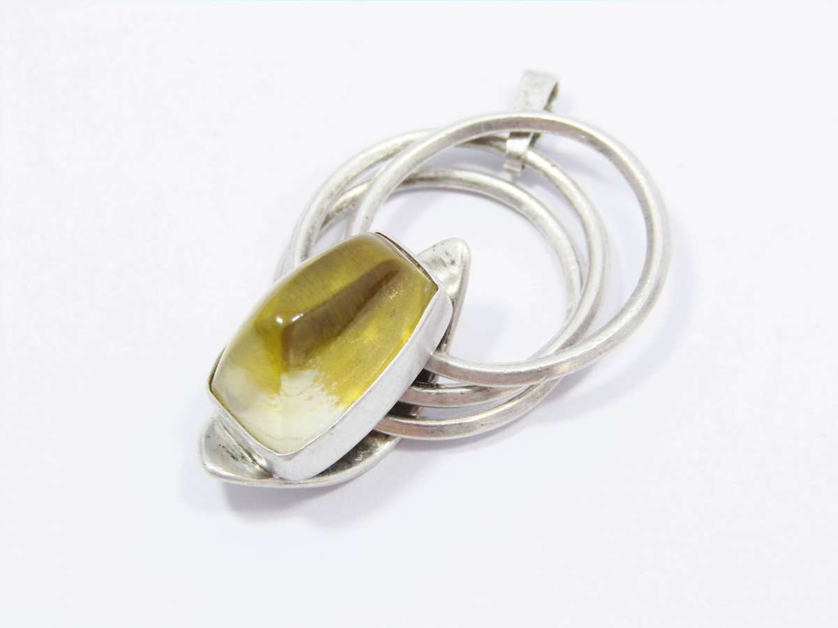 Andreas Daub German Modernist Sterling Silver Ring/Pendant
