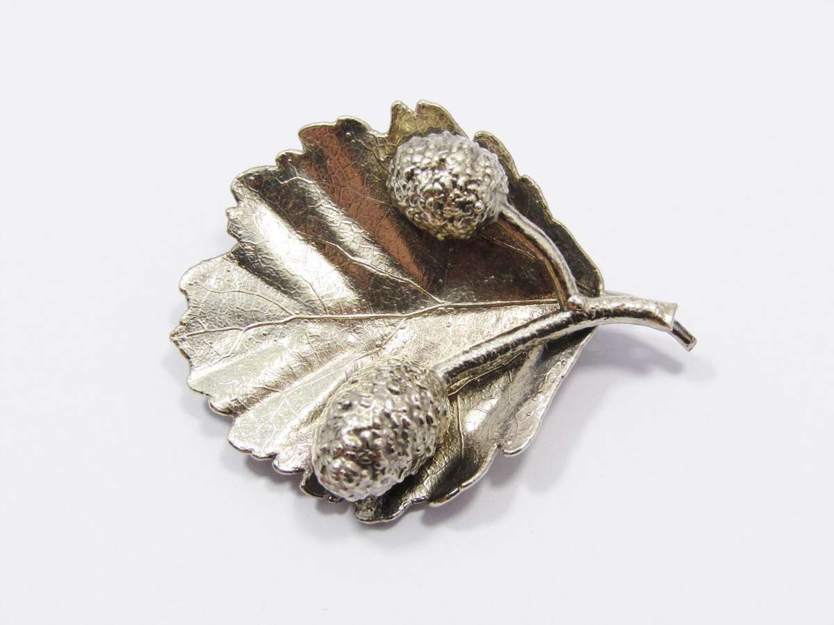 Lovely Vintage "Flora Danica" Denmark Silver-Gilt Brooch