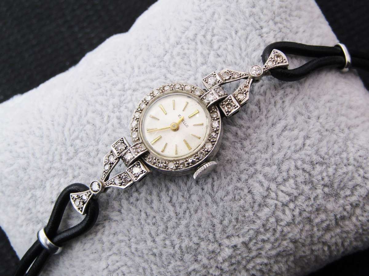 Stunning! Antique Platinum & Diamond Watch with Rolex Case
