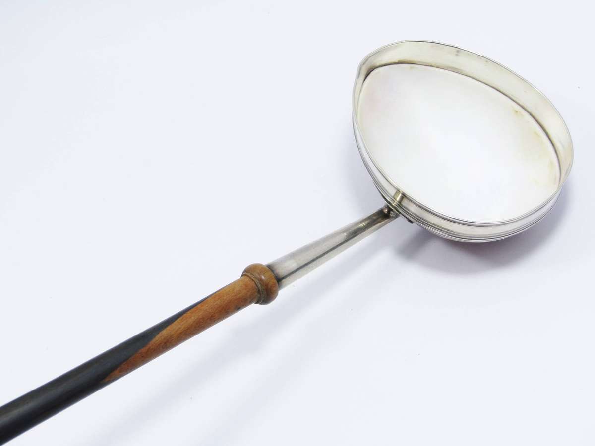 Antique 19th Century Silver-Mounted Cowrie Shell Ladle
