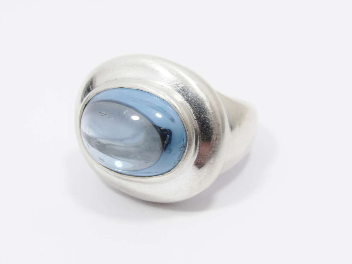 A Stunning Blue Stone Ring in Sterling Silver
