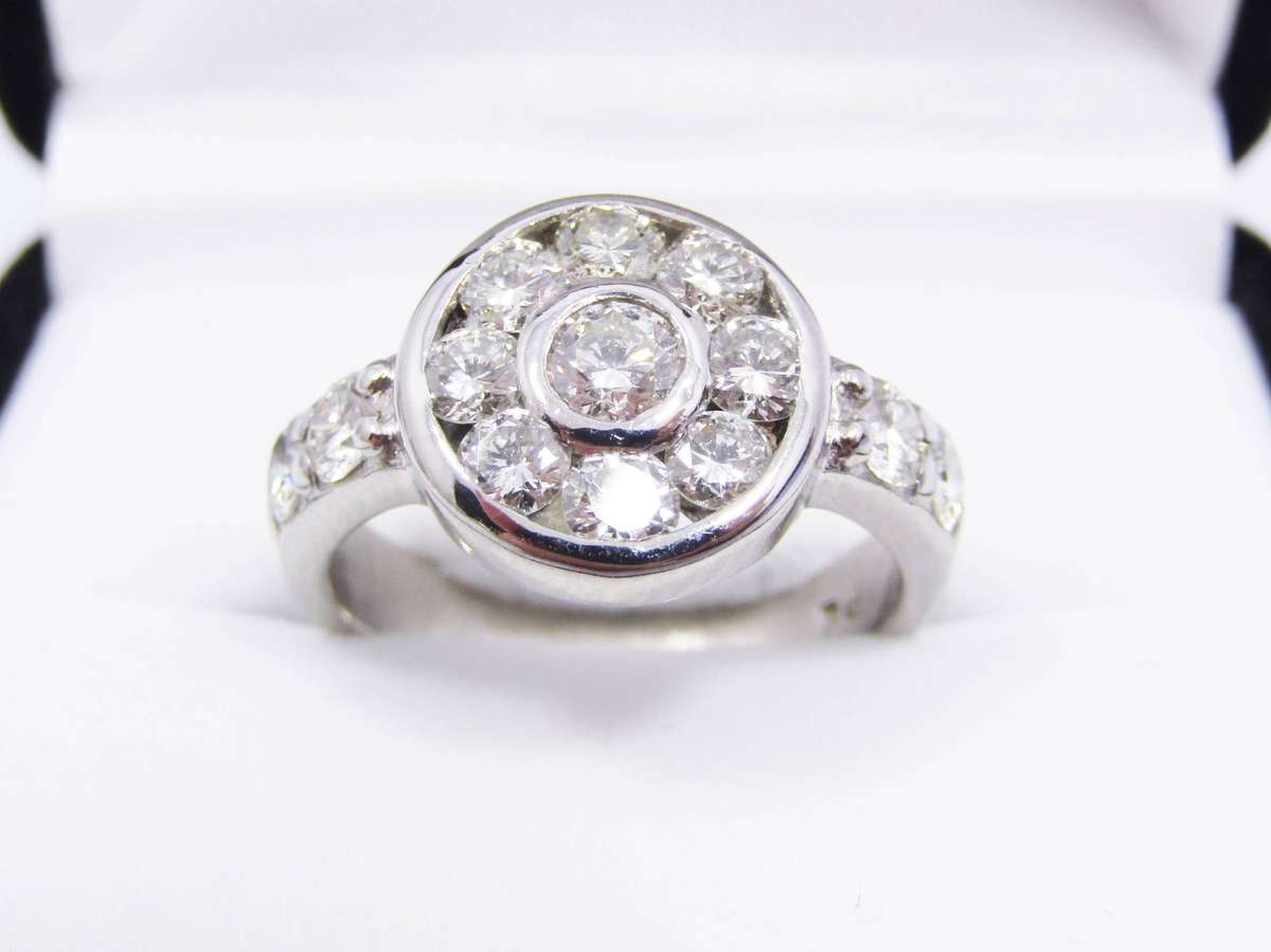 Exquisite 1.4CTW Natural Diamond & Palladium Ring