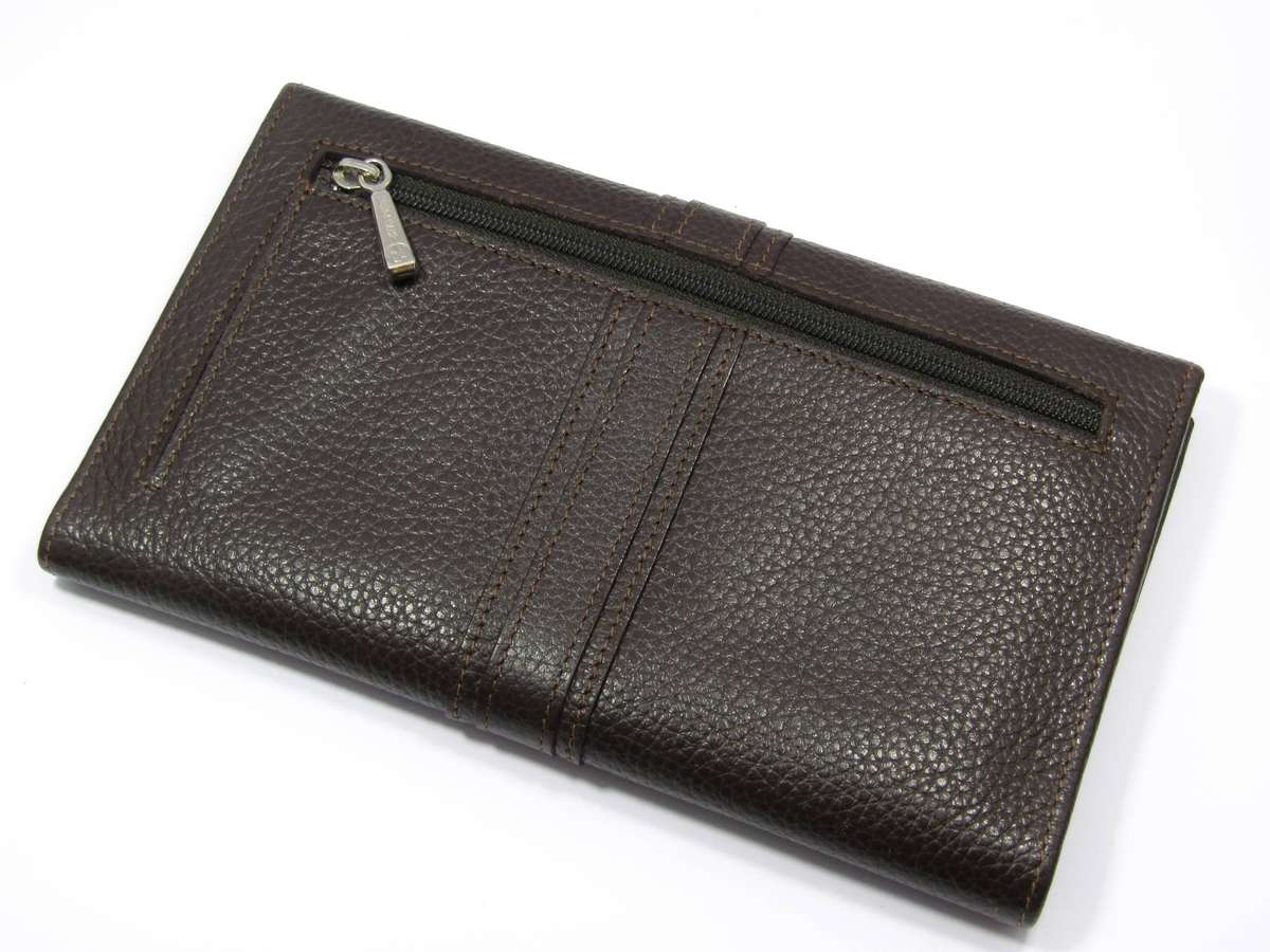 Beautiful Original Longchamp Long Purse in Dark Brown Leather
