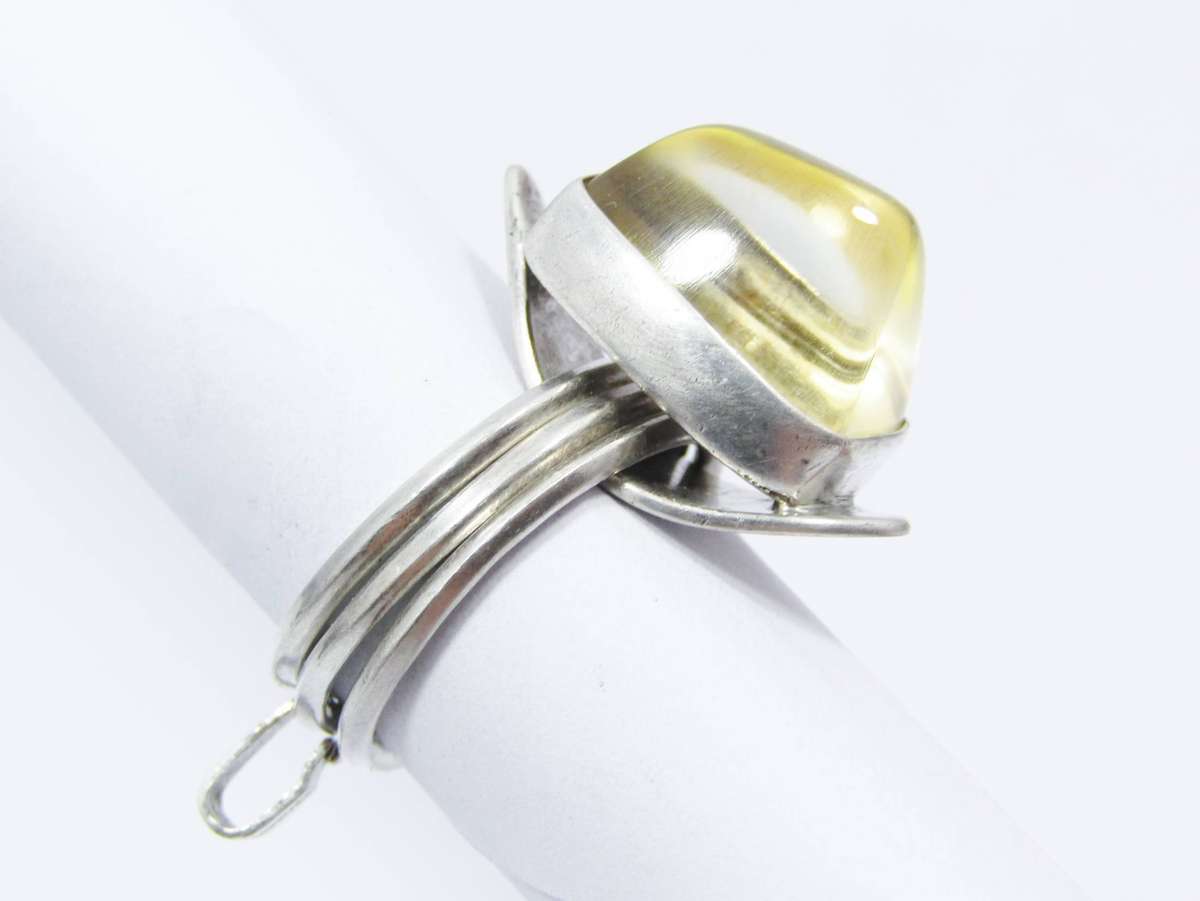 Andreas Daub German Modernist Sterling Silver Ring/Pendant