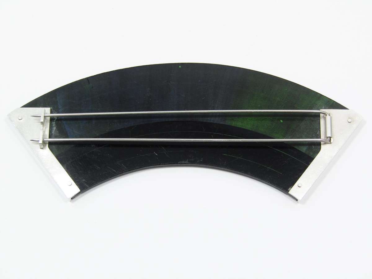 Unusual Large Silver Brooch made from Phonograph Disc