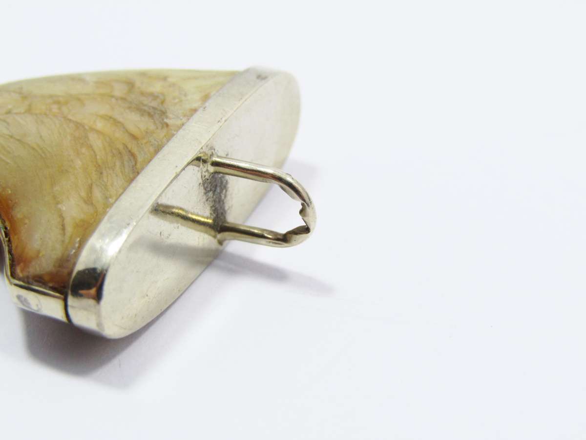 Antique Gilt Silver Large Lion's Claw Pendant