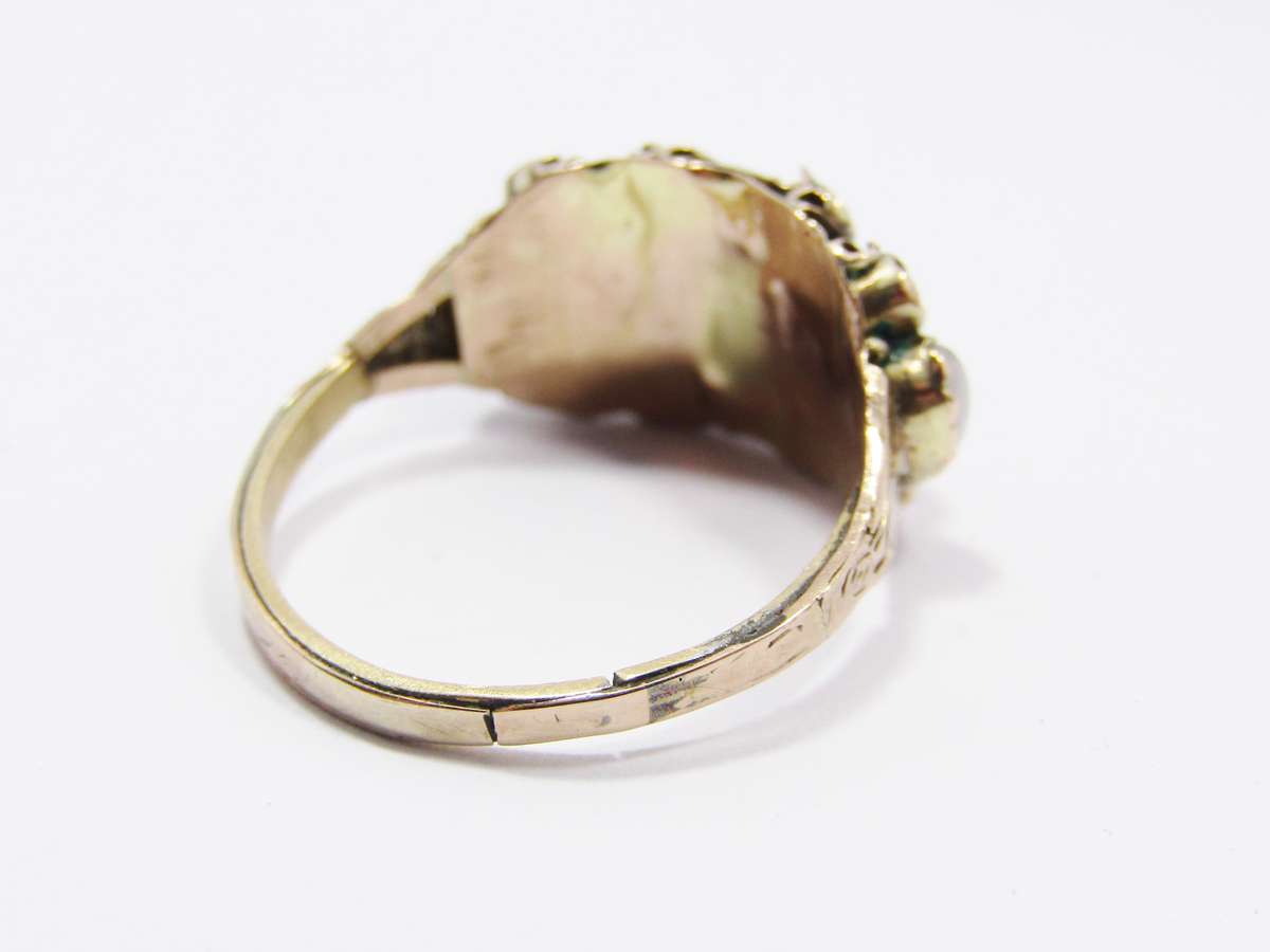 Antique Victorian 9CT Gold, Split Pearl & Garnet Ring