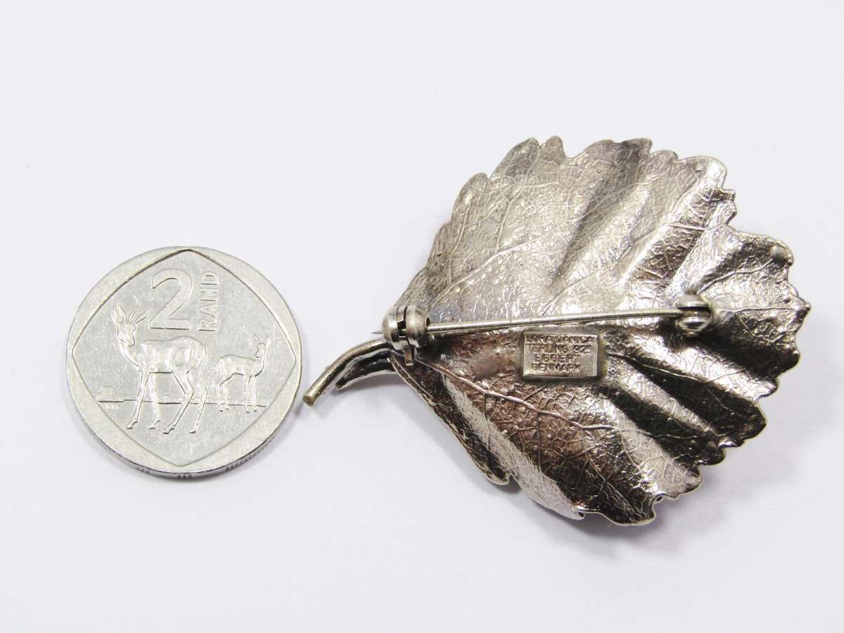 Lovely Vintage "Flora Danica" Denmark Silver-Gilt Brooch