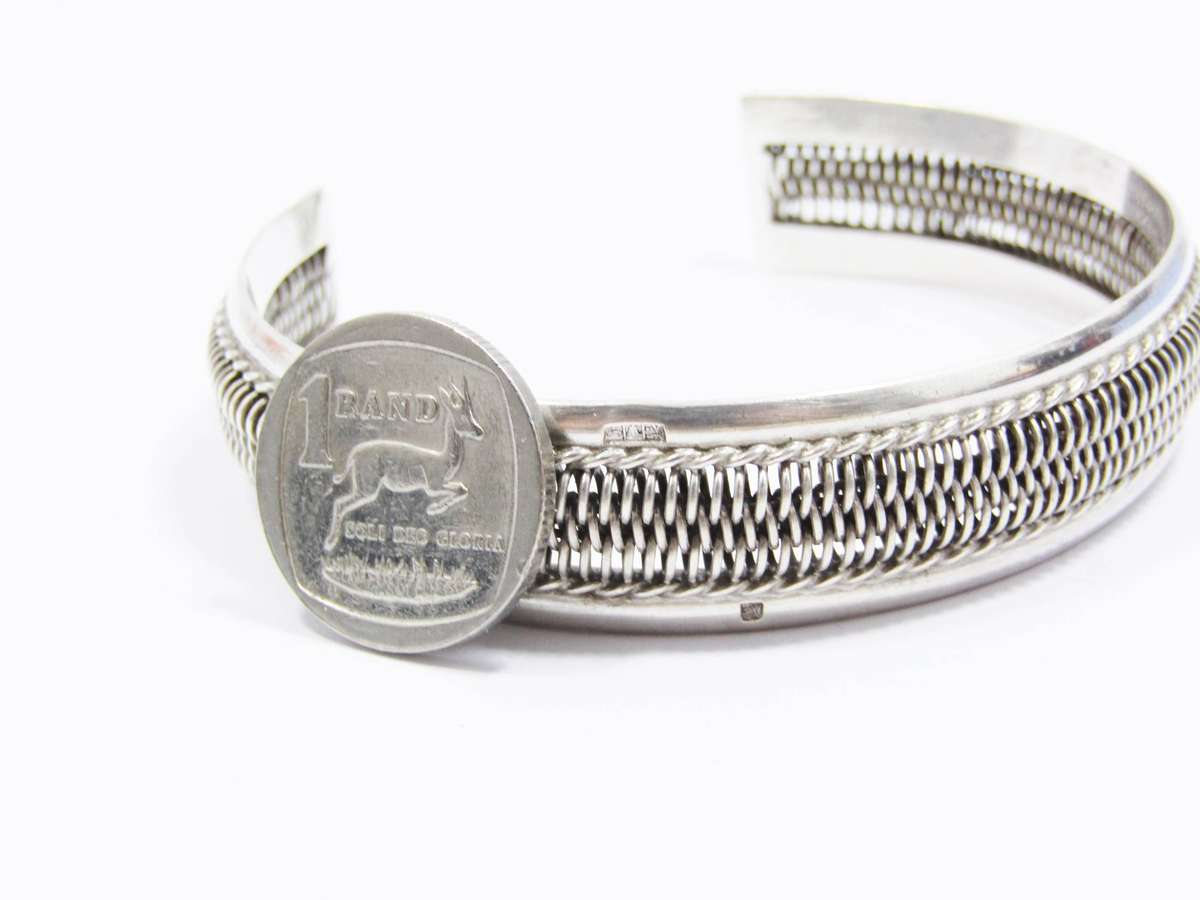 A Gorgeous Textured Cuff Bangle in 800 Silver