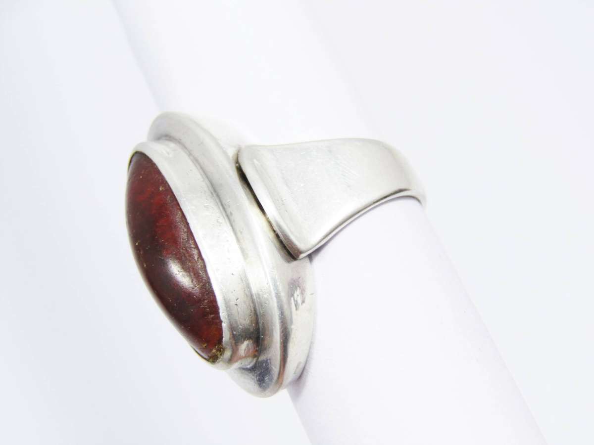 Rare! Danish Designer Niels Erik From Silver & Amber Ring