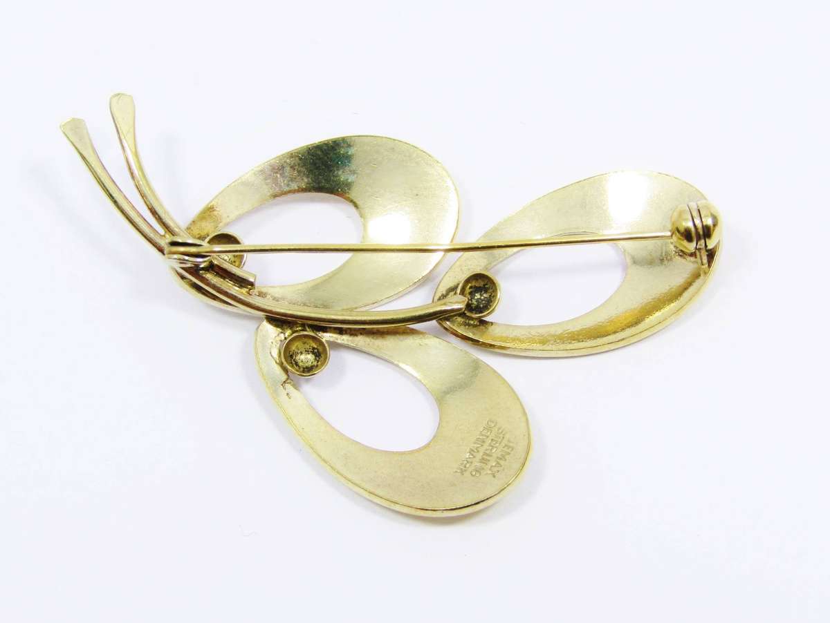 Vintage Scandinavian Sterling Silver & Enamel Brooch