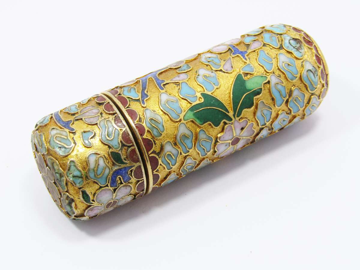 A Gorgeous Cloisonné Tall Cylinder With Lid