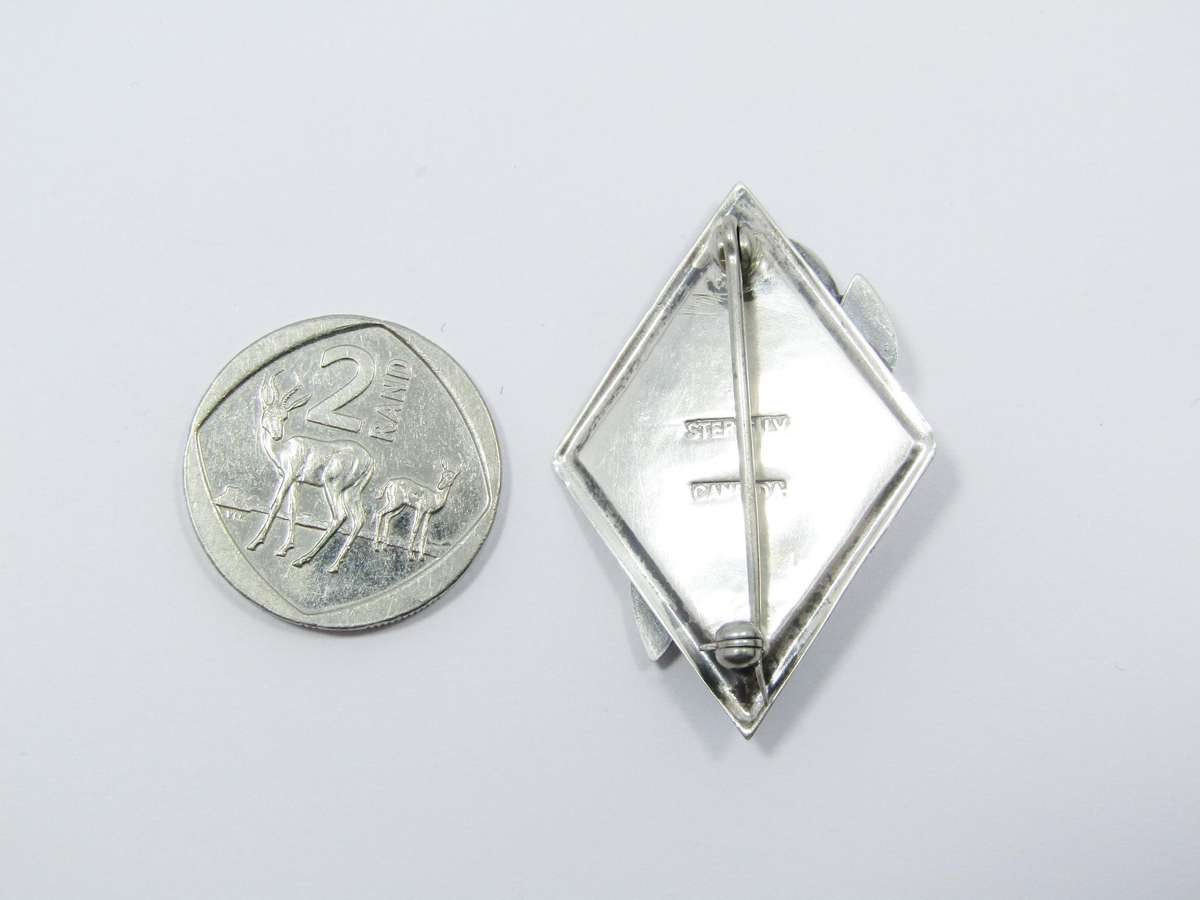 Rare Find! Vintage Sterling Silver Candida & Turquoise Brooch