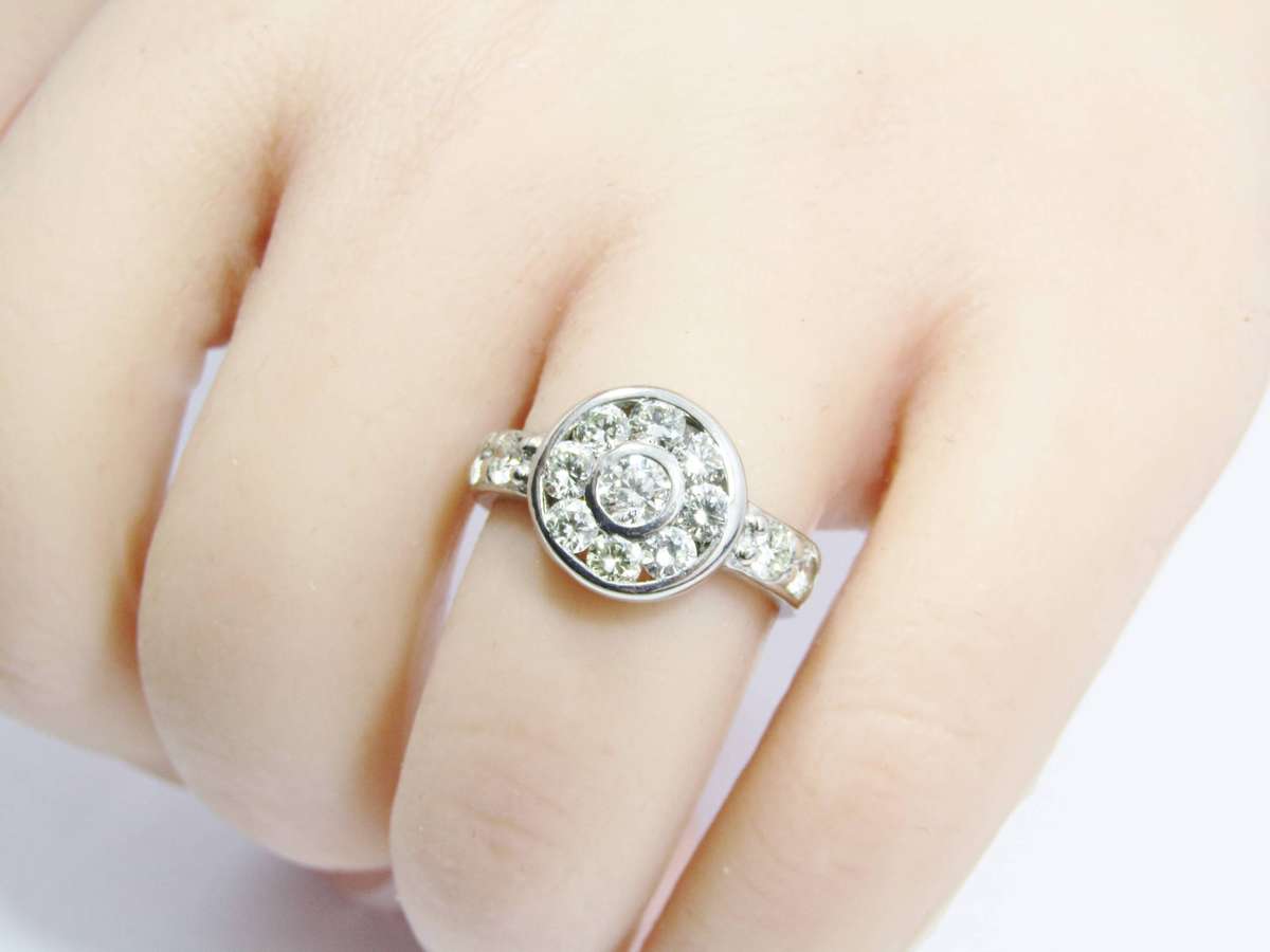 Exquisite 1.4CTW Natural Diamond & Palladium Ring