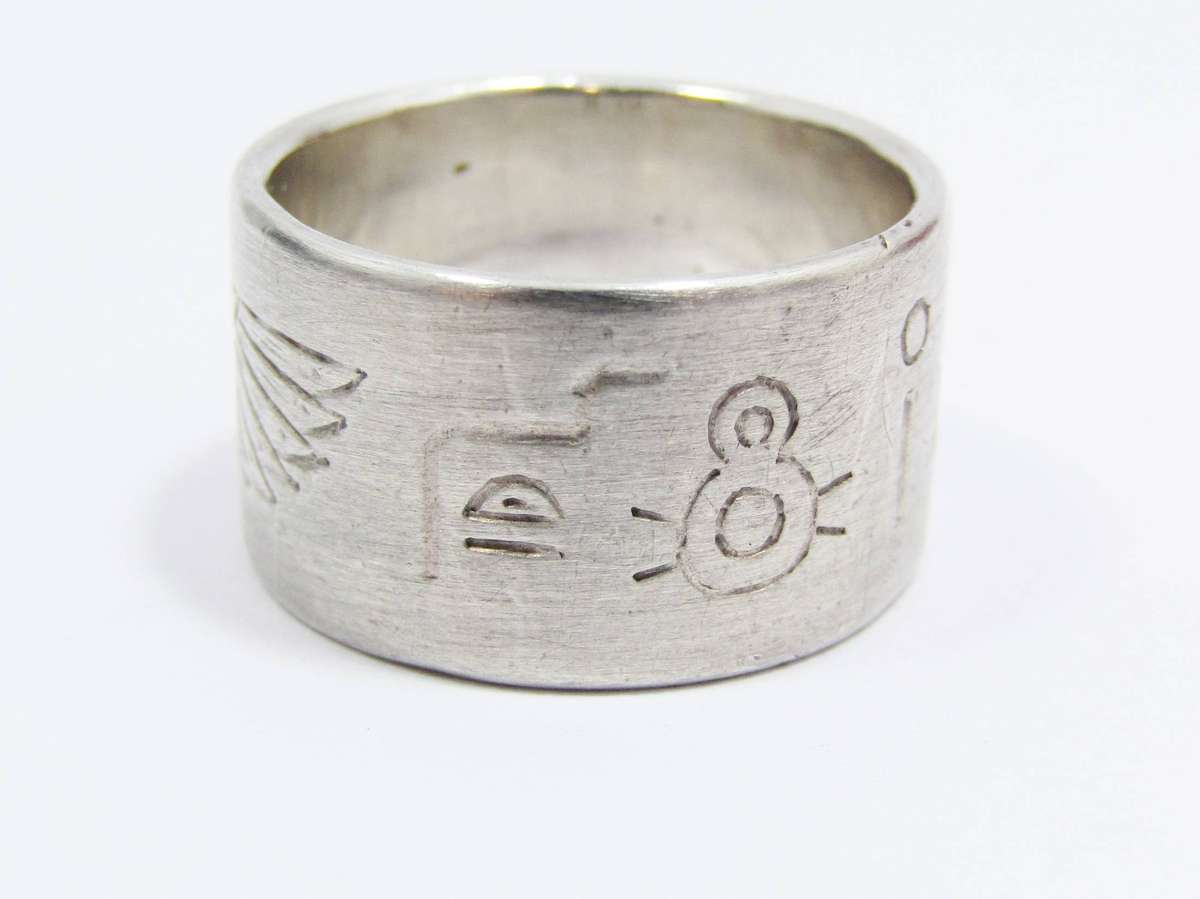 Handmade Scarab Jewellers Silver & 9CT Gold Band