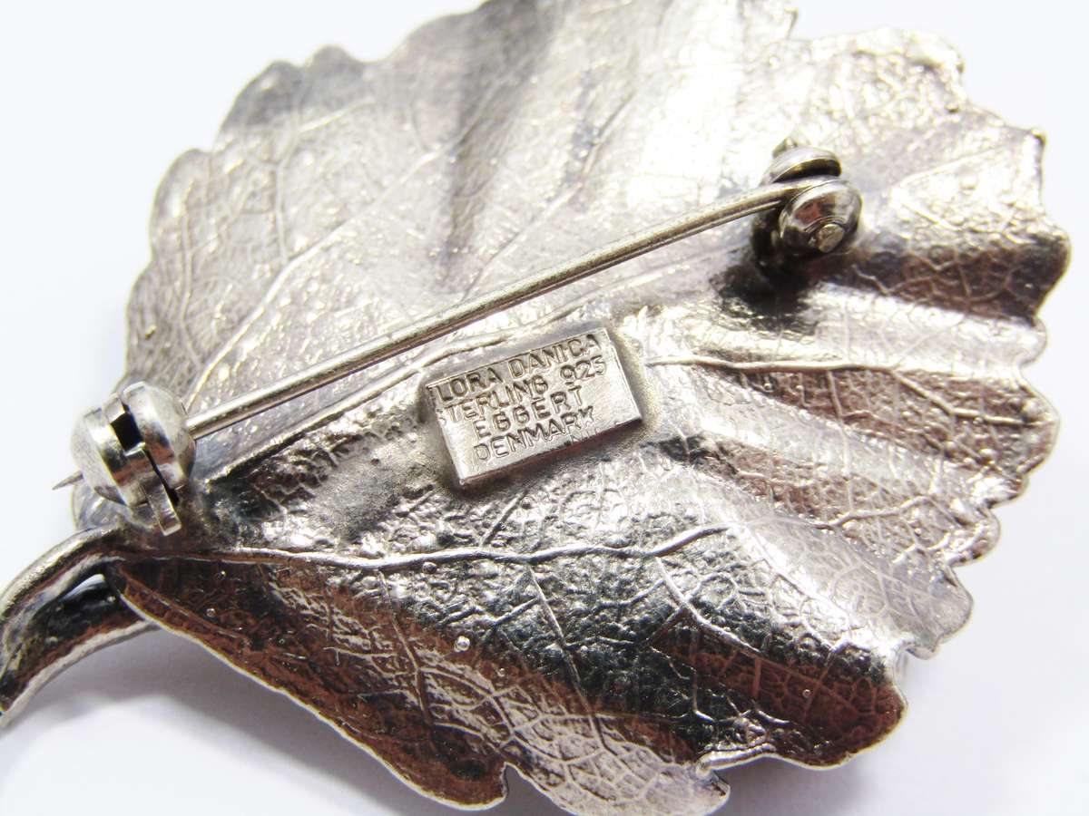 Lovely Vintage "Flora Danica" Denmark Silver-Gilt Brooch