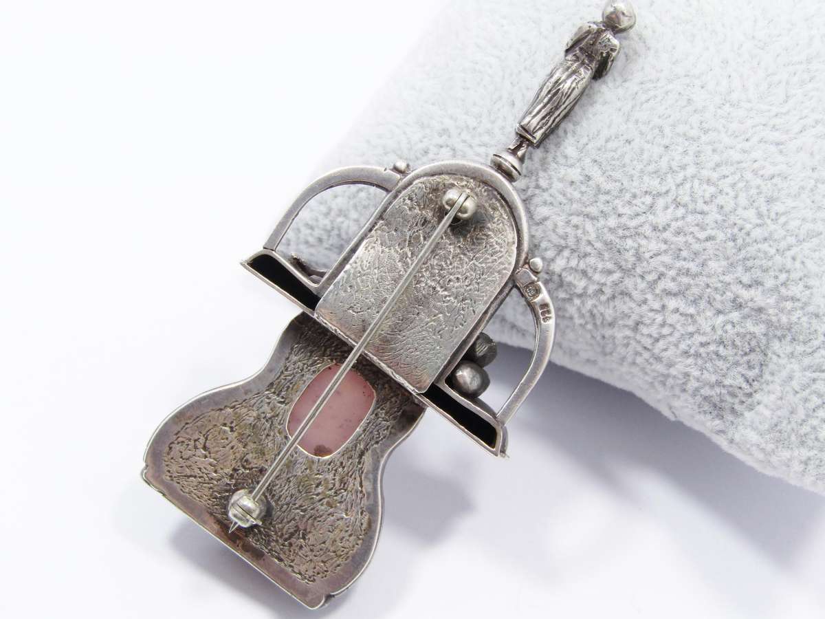 Rare Find! Unusual Bespoke Large Sterling Silver Brooch