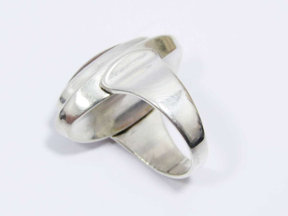 Rare! Danish Designer Niels Erik From Silver & Amber Ring