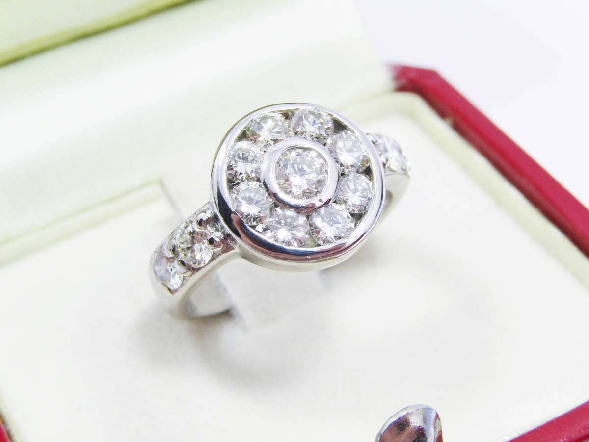 Exquisite 1.4CTW Natural Diamond & Palladium Ring