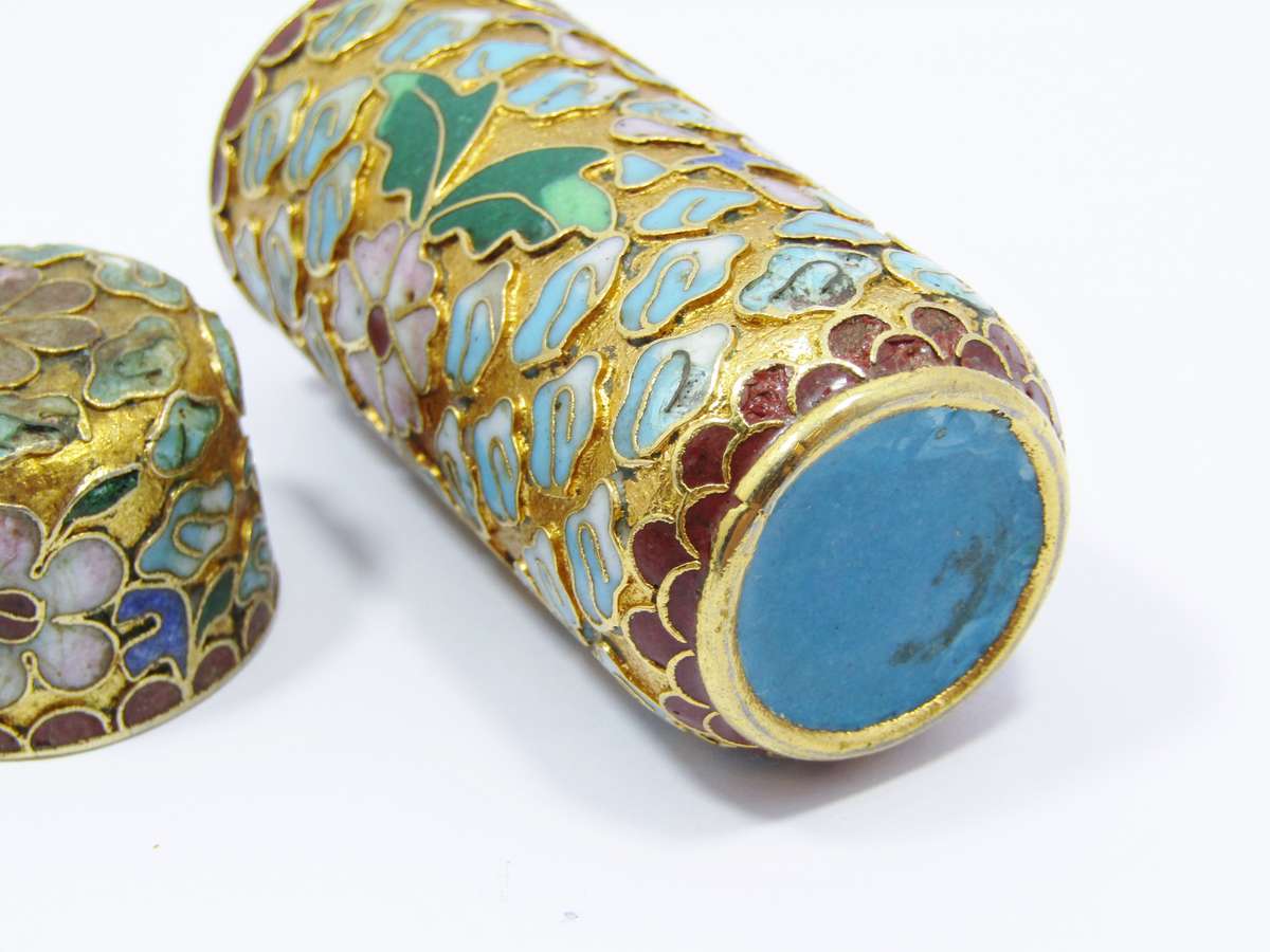 A Gorgeous Cloisonné Tall Cylinder With Lid