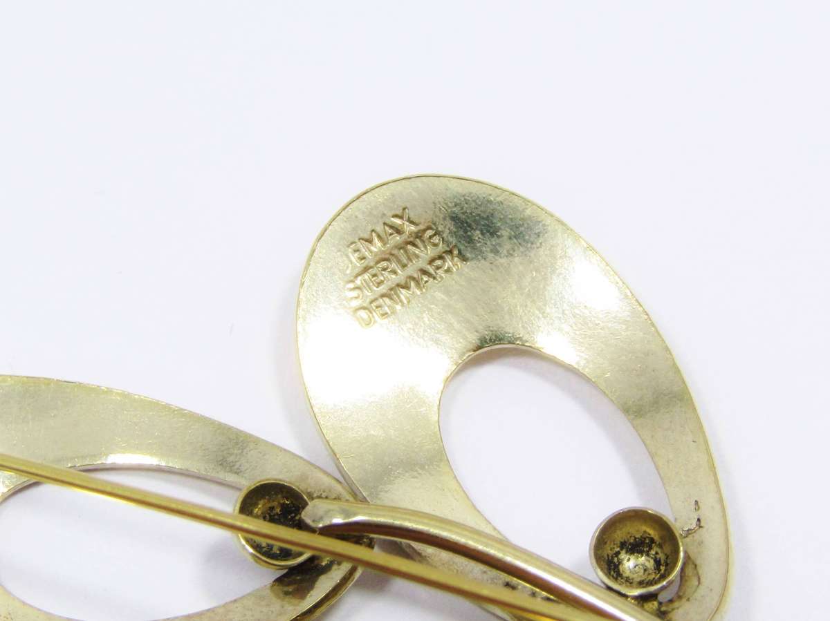 Vintage Scandinavian Sterling Silver & Enamel Brooch
