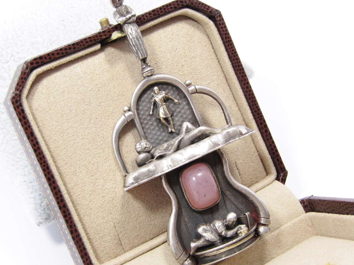 Rare Find! Unusual Bespoke Large Sterling Silver Brooch