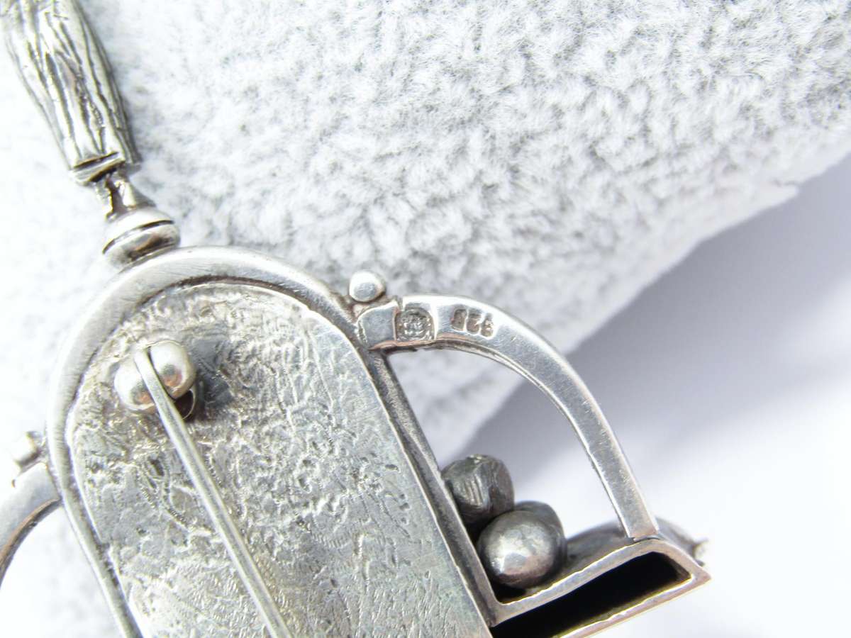 Rare Find! Unusual Bespoke Large Sterling Silver Brooch