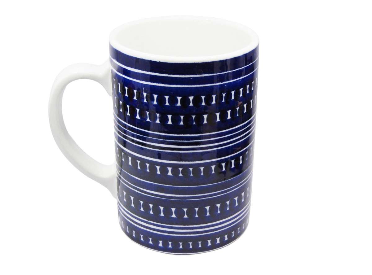 HUGE Vintage Arabia of Finland Blue & White Tankard