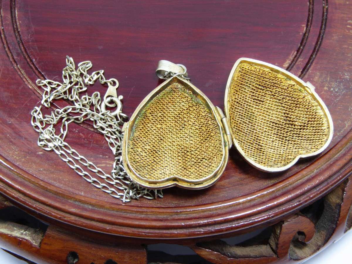 A Very Special Filigree Vintage Chinese Locket on Chain in Sterling Silver