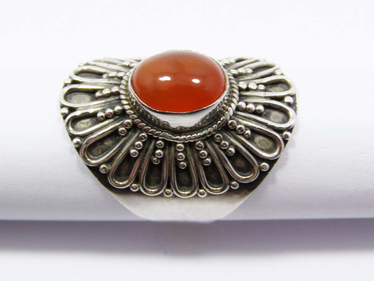 A Lovely Chunky Carnelian Ring in Sterling Silver.