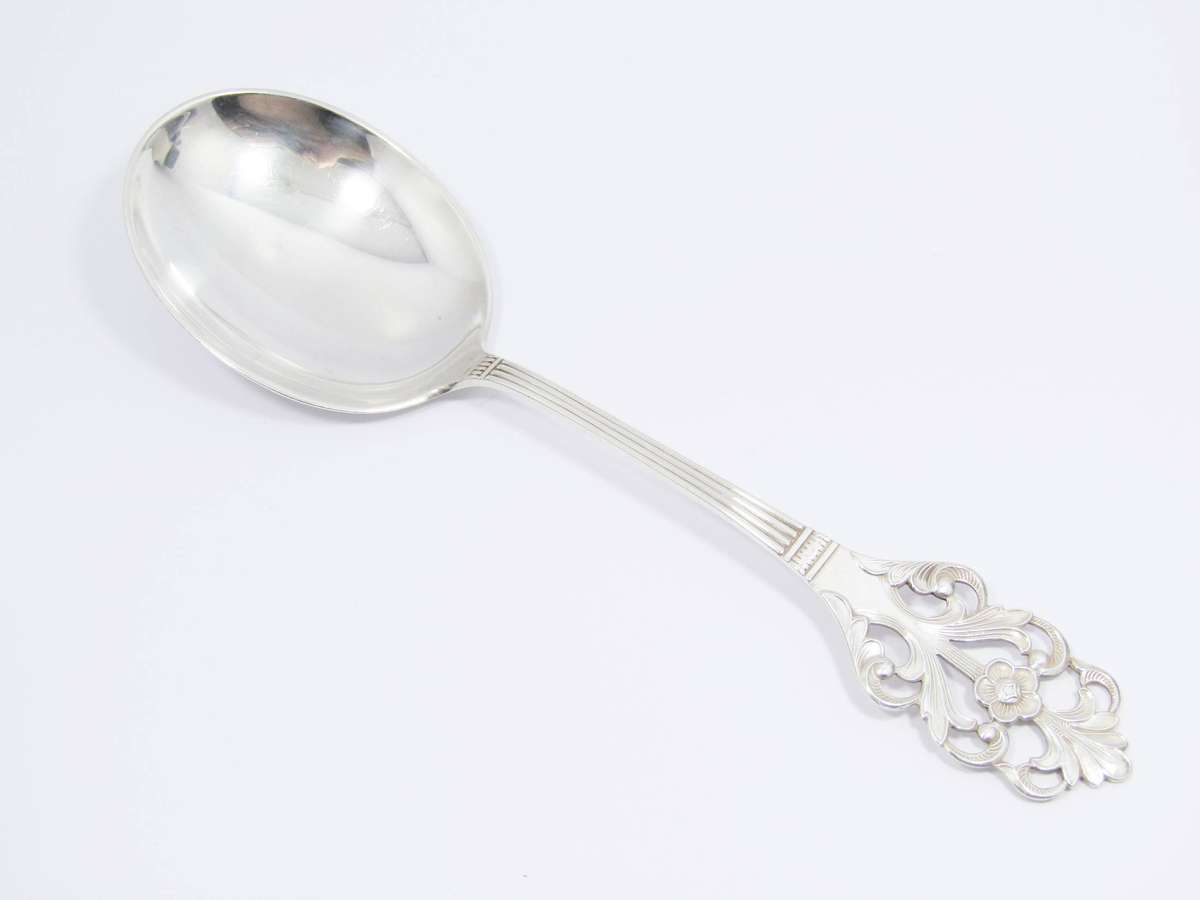 Beautiful Vintage Scandinavian Solid Silver Serving Spoon