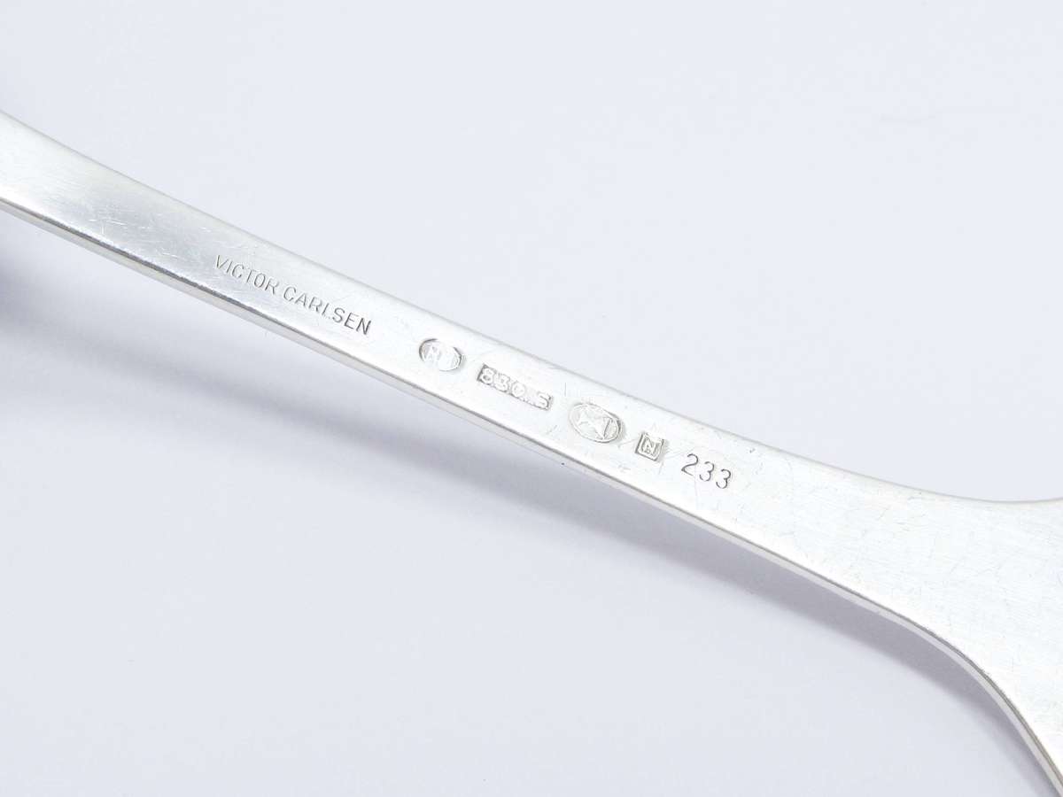 Beautiful Vintage Scandinavian Solid Silver Serving Spoon