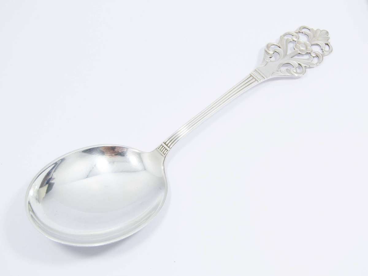 Beautiful Vintage Scandinavian Solid Silver Serving Spoon
