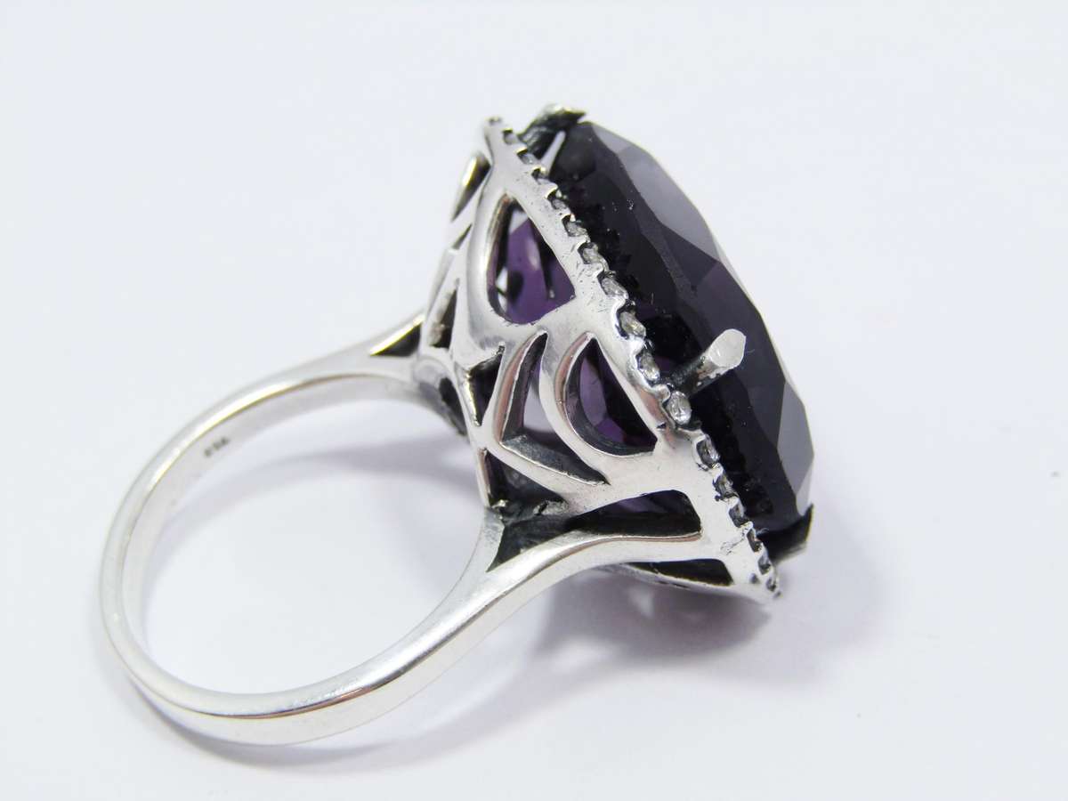 A Gorgeous Chunky Purple Stone Ring in Sterling Silver