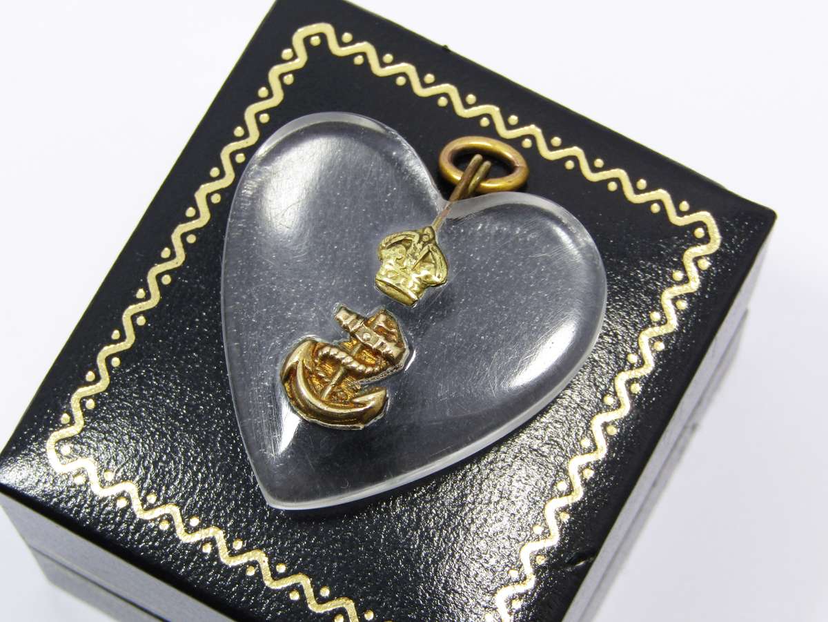Vintage World War II Lucite Sweetheart Pendant
