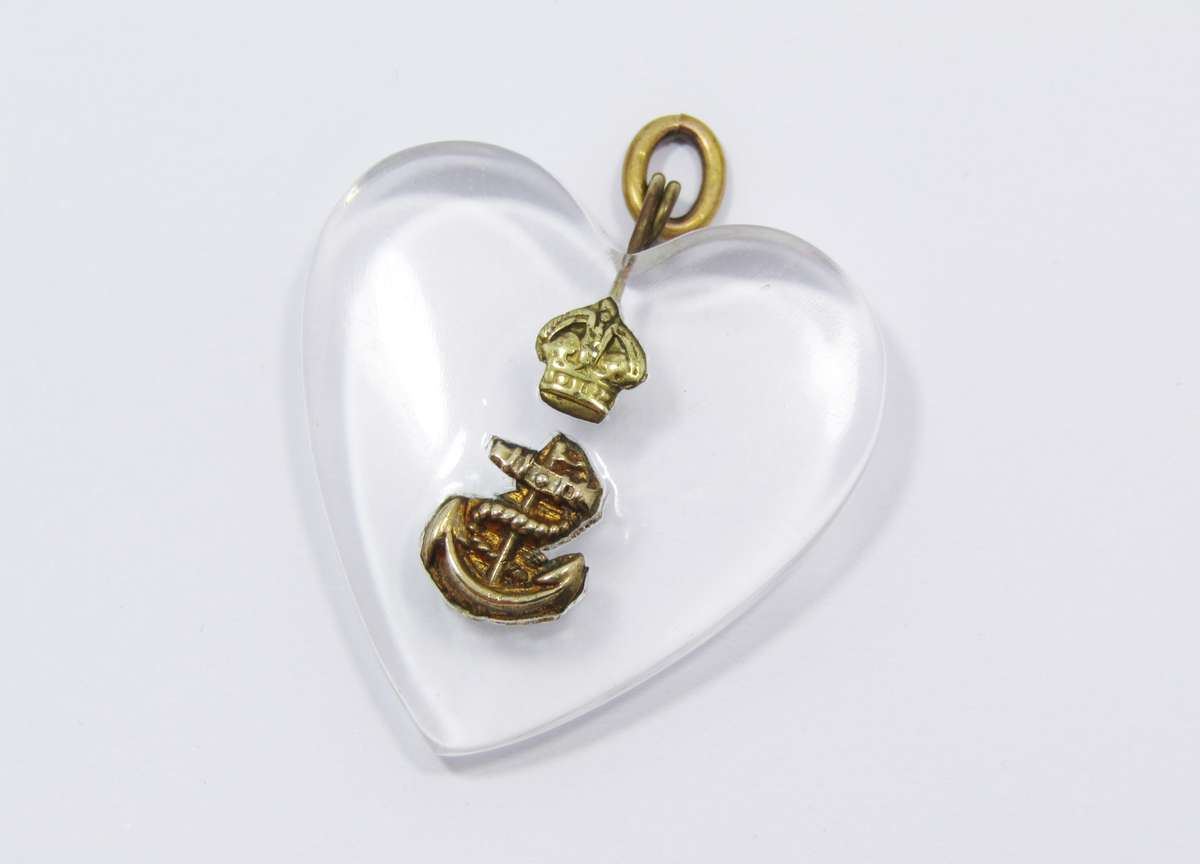 Vintage World War II Lucite Sweetheart Pendant
