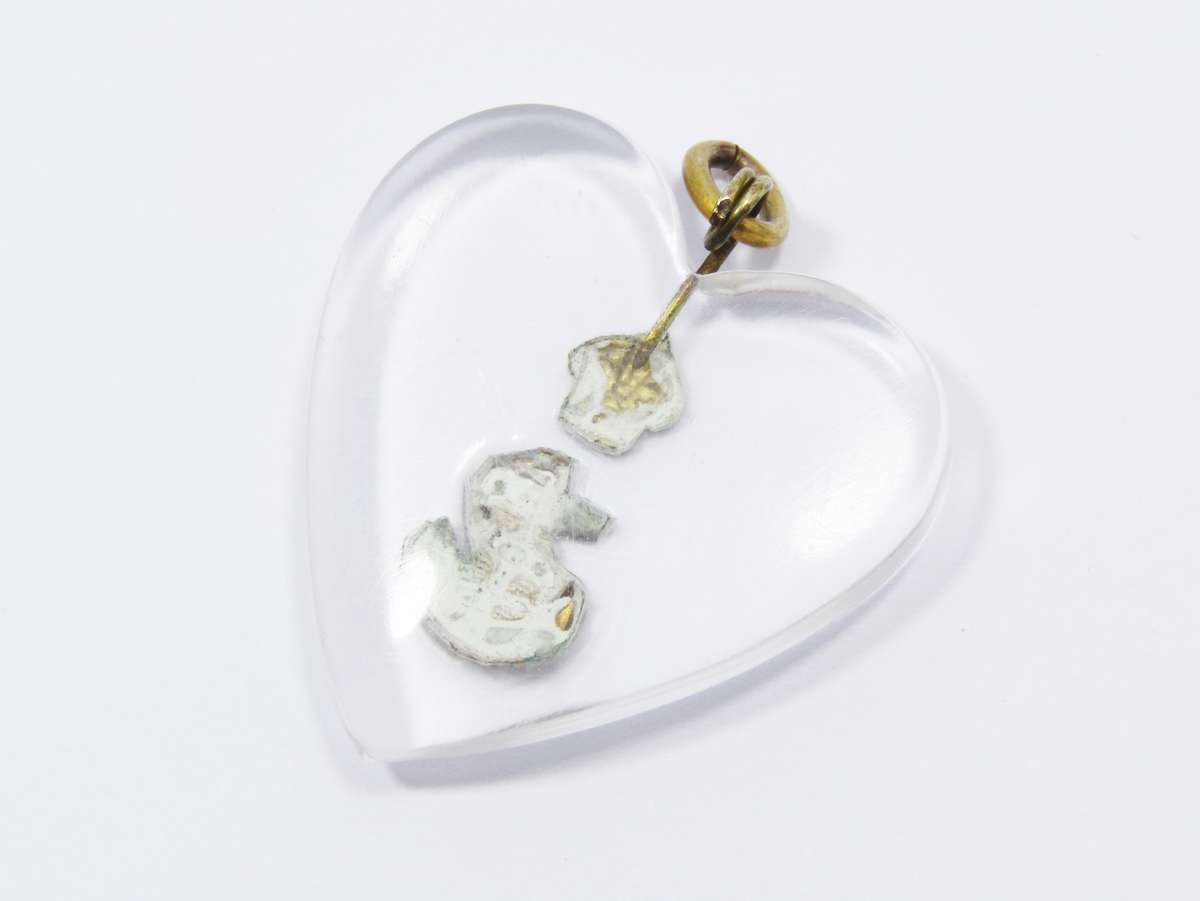 Vintage World War II Lucite Sweetheart Pendant