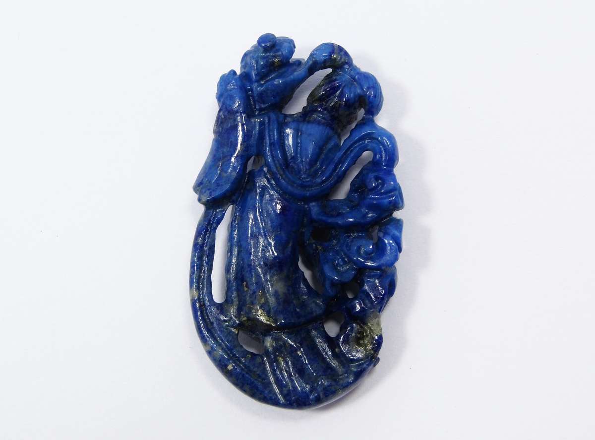Beautiful! Vintage Carved Oriental Lapis Lazuli Stone, Unmounted