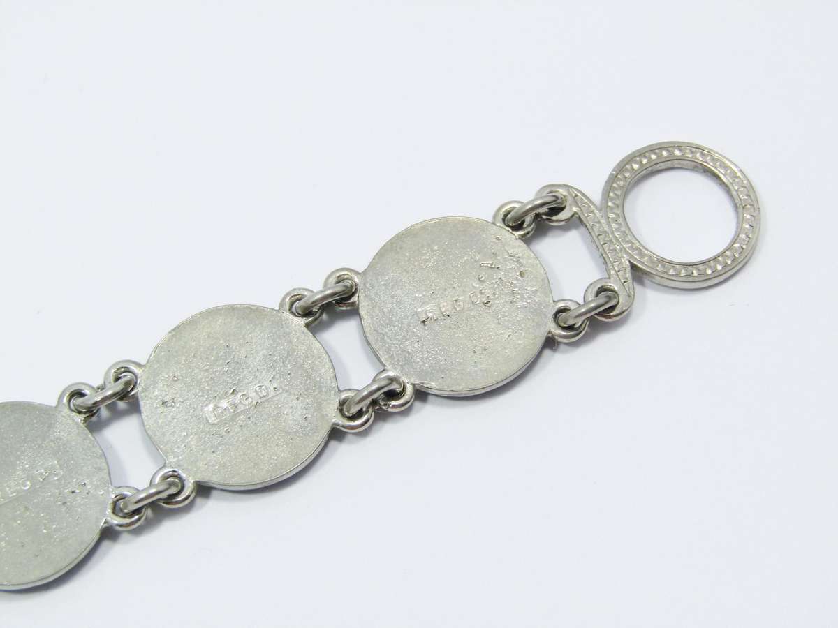 African-Animal Themed Silver-Tone Bracelet