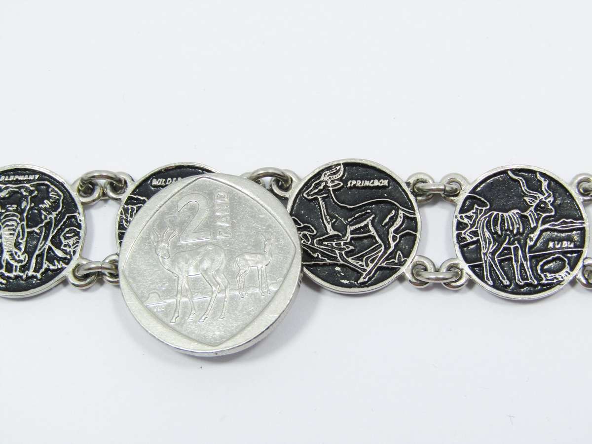 African-Animal Themed Silver-Tone Bracelet