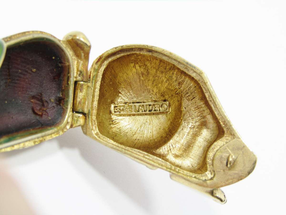 Rare Find! Estee Lauder Solid Perfume Compact "Gold Rabbit"