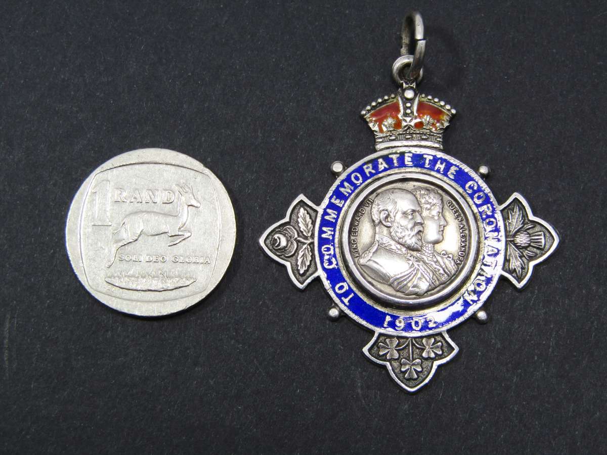 Antique (c1902) Coronation Commemorative Fob Medal