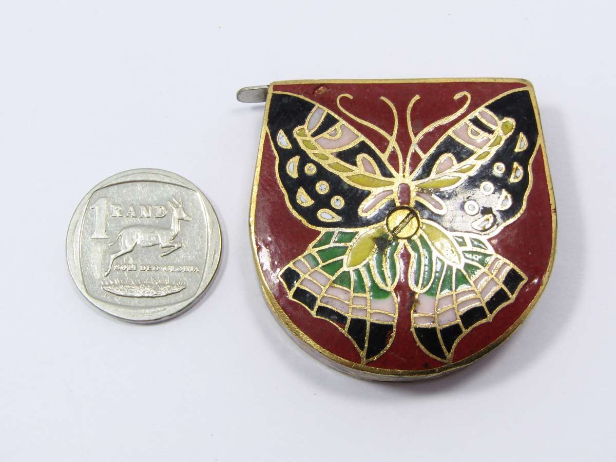 Vintage Oriental Cloisonne Novelty Measuring Tape
