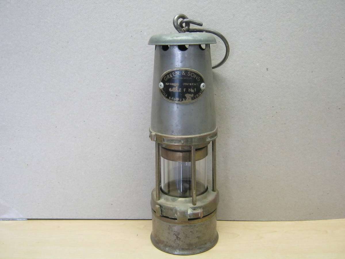 Vintage mine safety lamp.
