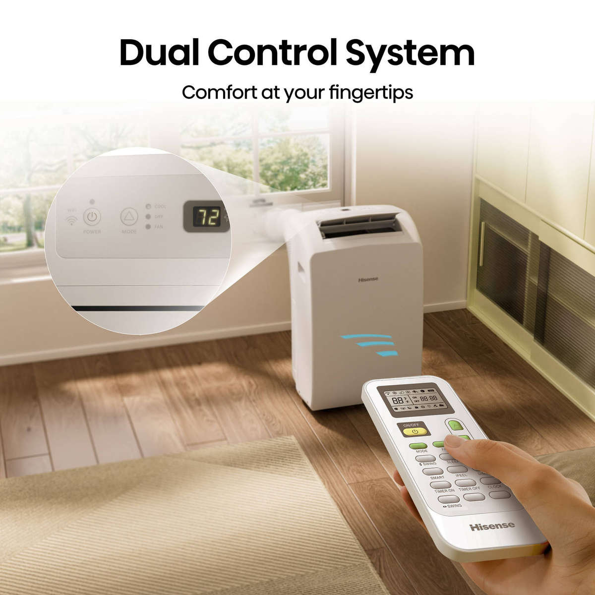 Hisense 12000 BTU Portable Air Conditioner | WiFi Controlled | Heat & Cool