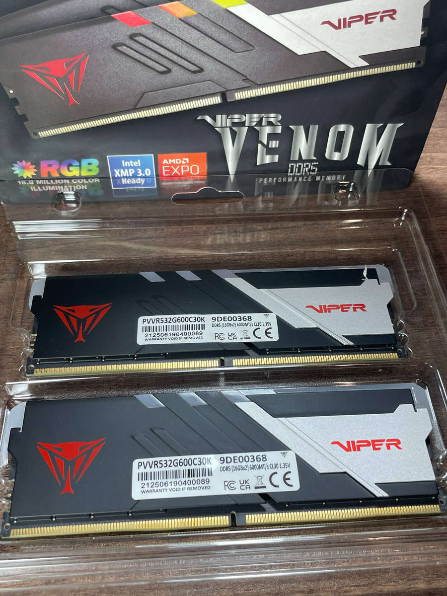 VIPER VENOM 32GB (2x16GB) DDR5 6000MT/s CL30 GAMING MEMORY KIT