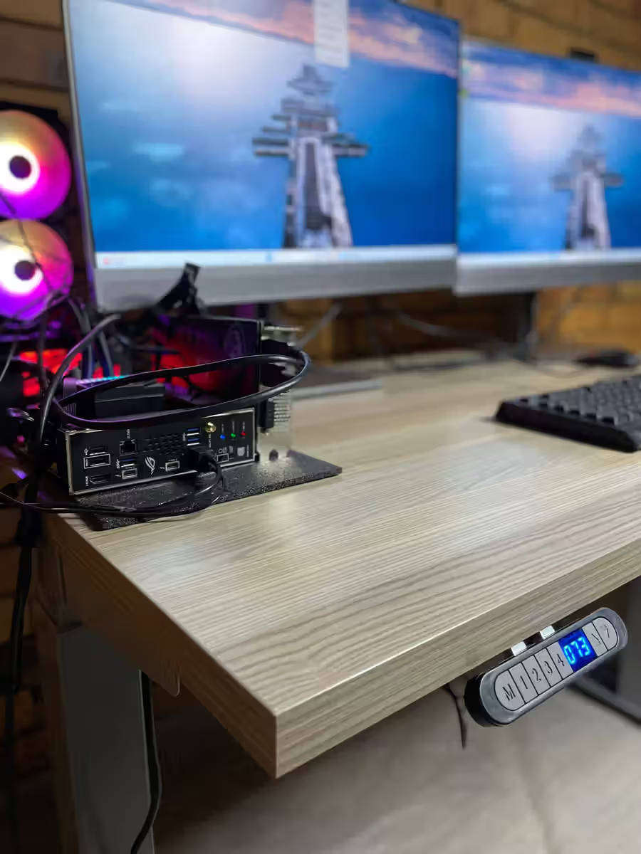 High-End Electric Standing Desk + Pedestal