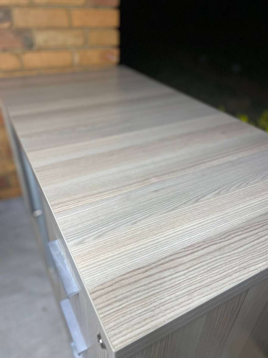 Premium Medium Electric Standing Desk with Credenza